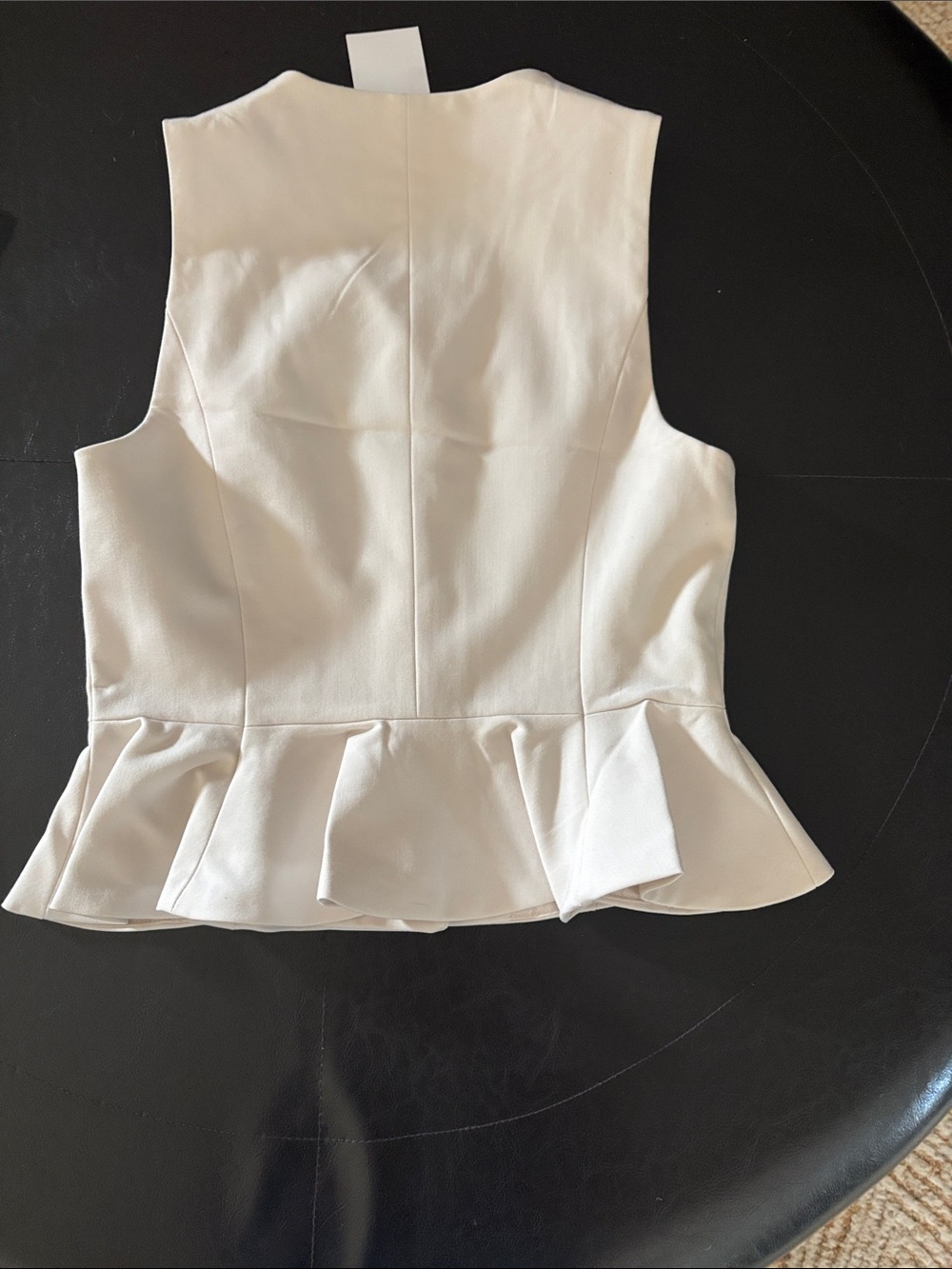 H&M White Sleeveless Peplum Button-Front Vest - Picture 4 of 4